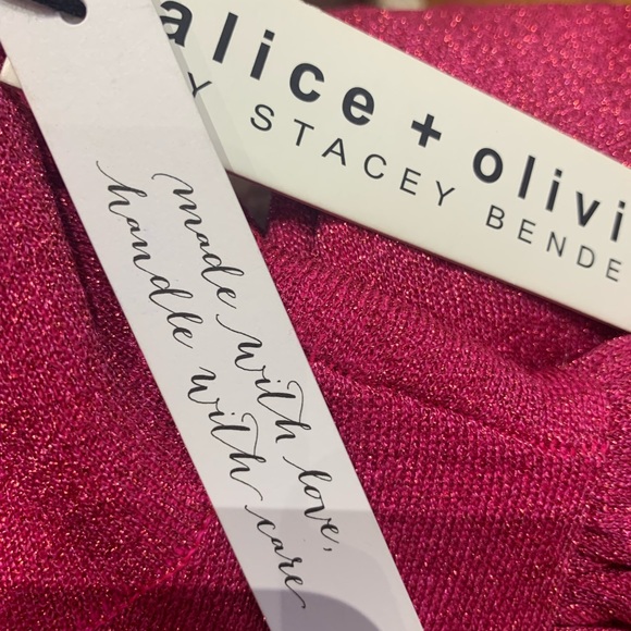 Alice and Olivia hot pink long sleeve sparkling dress - Picture 7 of 7